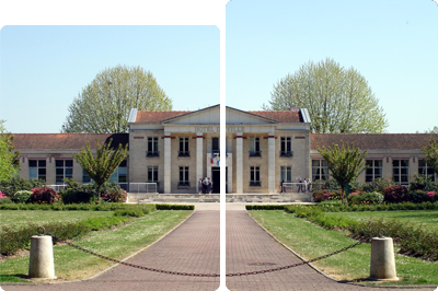 Image en deux parties de la ville de Louvres